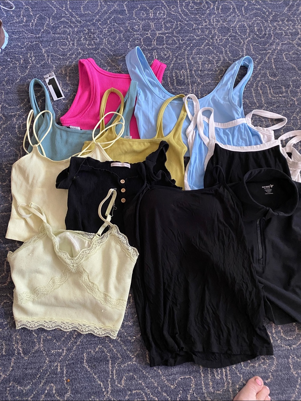 Women's Tank Tops Assorted Colors - Pink, Light Blue, Lime, Black, Cream - Picture 1 of 16